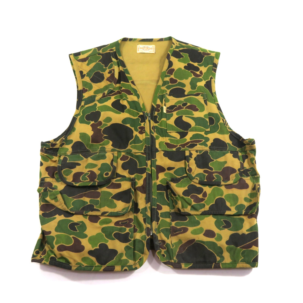 Saftbak Duck Hunter Camo Vest Beige Hunting Shooting Made USA Sz XL 1980s